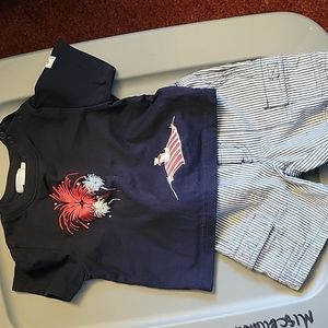 Janie and Jack red white blue outfit